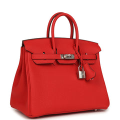 Hermes Birkin 25 Rouge Radieux Togo Palladium Hardware