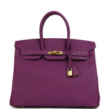 Pre-owned Hermes Birkin 35 Anemone Epsom Gold Hardware - Thumbnail View 1