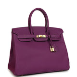 Pre-owned Hermes Birkin 35 Anemone Epsom Gold Hardware - Thumbnail View 2