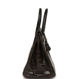 Pre-owned Hermes Birkin 30 Graphite Shiny Porosus Crocodile Palladium Hardware - Thumbnail View 3