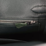 Pre-owned Hermes Birkin Ghillies 30 Vert Fonce Clemence and Vert Anglais Evercolor Palladium Hardware - Thumbnail View 8
