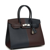 Hermes Casaque Birkin Sellier 30 Rouge Sellier and Bleu Indigo Epsom Palladium Hardware