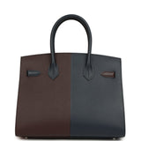 Hermes Casaque Birkin Sellier 30 Rouge Sellier and Bleu Indigo Epsom Palladium Hardware