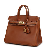 Pre-owned Hermes Birkin 25 Fauve Barenia Gold Hardware - Thumbnail View 5