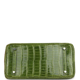 Pre-owned Hermes Birkin 30 Vert Pelouse Shiny Porosus Crocodile Palladium Hardware - Thumbnail View 6