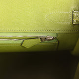Pre-owned Hermes Birkin 30 Vert Pelouse Shiny Porosus Crocodile Palladium Hardware - Thumbnail View 9