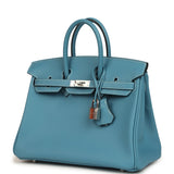 Hermes Birkin 25 Blue Jean Swift Palladium Hardware