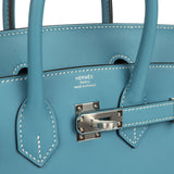 Hermes Birkin 25 Blue Jean Swift Palladium Hardware