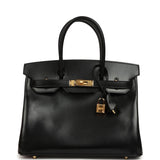 Hermes Birkin 30 Black Box Gold Hardware - Thumbnail View 1