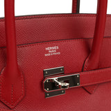 Pre-owned Hermes Birkin 35 Rouge Grenat Epsom Palladium Hardware - Thumbnail View 7