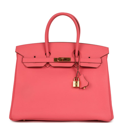 Pre-owned Hermes Birkin 35 Rose Lipstick Togo Gold Hardware