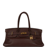 Vintage Hermes Shoulder Birkin 42 JPG Havane Clemence Gold Hardware - Thumbnail View 1