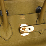 Vintage Hermes Shoulder Birkin 42 JPG Chartreuse Clemence Gold Hardware