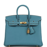 Hermes Birkin 25 Blue Jean Togo Gold Hardware - Thumbnail View 1