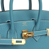 Hermes Birkin 25 Blue Jean Togo Gold Hardware - Thumbnail View 7