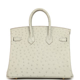 Hermes Birkin 25 Gris Perle Ostrich Gold Hardware - Thumbnail View 4