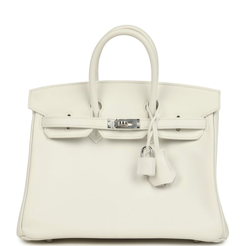 Hermes Birkin 25 New White Swift Palladium Hardware