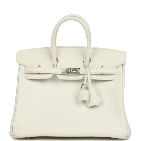 Hermes Birkin 25 New White Swift Palladium Hardware