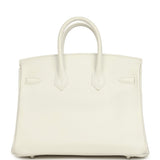 Hermes Birkin 25 New White Swift Palladium Hardware - Thumbnail View 4