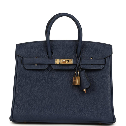 Hermes Birkin 25 Bleu Navy Togo Gold Hardware