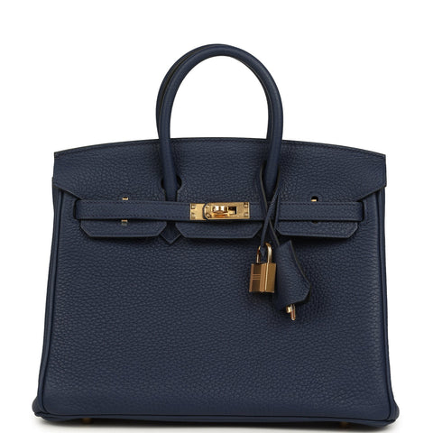 Hermes Birkin 25 Bleu Navy Togo Gold Hardware