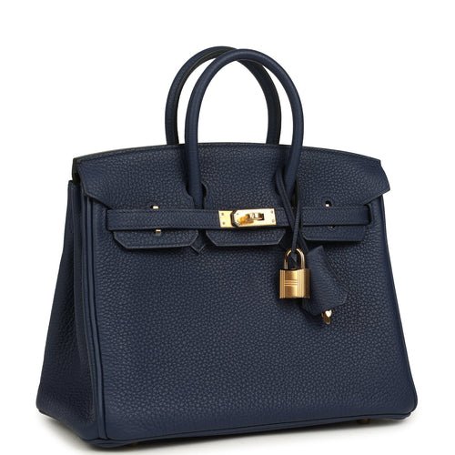 Hermes Birkin 25 Bleu Navy Togo Gold Hardware