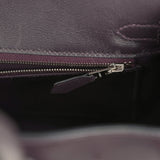 Pre-owned Hermes Birkin 25 Ecru-Black Toile H, Prunoir Swift Palladium Hardware - Thumbnail View 9