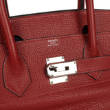 Vintage Hermes Shoulder Birkin 42 JPG Rouge H Clemence Palladium Hardware - Thumbnail View 7