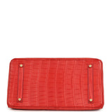 Pre-owned Hermes Birkin 35 Geranium Matte Alligator Gold Hardware - Thumbnail View 6