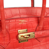 Pre-owned Hermes Birkin 35 Geranium Matte Alligator Gold Hardware - Thumbnail View 7