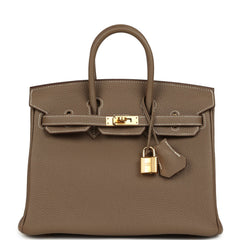 Hermes Birkin 25 Etoupe Togo Gold Hardware