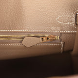 Hermes Birkin 25 Etoupe Togo Gold Hardware - Thumbnail View 9