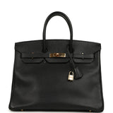 Vintage Hermes Birkin 35 Black Ardennes Gold Hardware - Thumbnail View 1