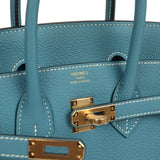 Hermes Birkin 25 Blue Jean Togo Gold Hardware - Thumbnail View 7