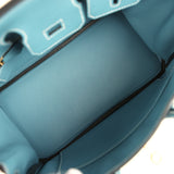 Hermes Birkin 25 Blue Jean Togo Gold Hardware - Thumbnail View 8