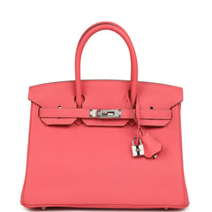 Pre-owned Hermes Birkin 30 Rose Lipstick Togo Palladium Hardware
