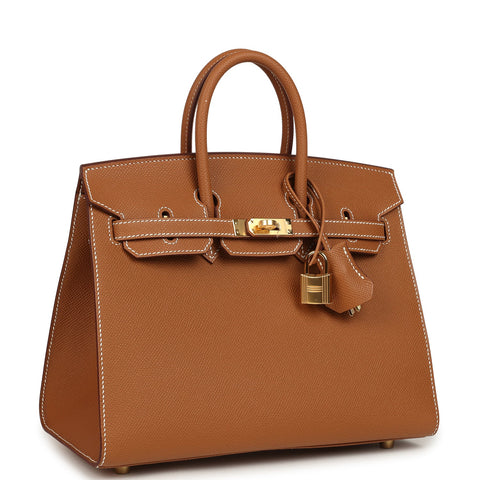 Hermes Birkin Sellier 25 Gold Epsom Gold Hardware