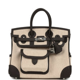 Hermes Birkin Cargo 25 Ecru-Beige Toile H Canvas and Bai Brun Swift Palladium Hardware - Thumbnail View 1