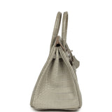 Pre-owned Hermes Special Order (HSS) Birkin 25 Gris Perle Matte Verso Alligator Brushed Palladium Hardware - Thumbnail View 3