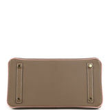 Hermes Special Order (HSS) Birkin 30 Etoupe and Rose Sakura Chevre Mysore Brushed Gold Hardware - Thumbnail View 6