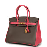 Hermes Special Order (HSS) Birkin 30 Etain and Rose Azalee Epsom Brushed Gold Hardware - Thumbnail View 5