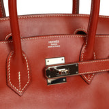 Pre-owned Hermes Birkin 30 Brique Box Palladium Hardware - Thumbnail View 7