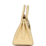 Hermes Birkin 25 Vanille Ostrich Palladium Hardware - Thumbnail View 3