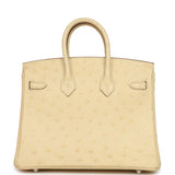 Hermes Birkin 25 Vanille Ostrich Palladium Hardware - Thumbnail View 4