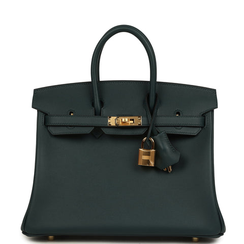 Hermes Birkin 25 Vert Cypress Swift Gold Hardware