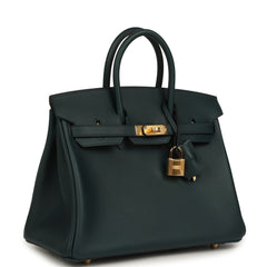 Hermes Birkin 25 Vert Cypress Swift Gold Hardware