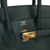 Hermes Birkin 25 Vert Cypress Swift Gold Hardware - Thumbnail View 7