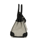 Hermes Birkin 25 Ecru and Black Toile H and Black Swift Palladium Hardware - Thumbnail View 3