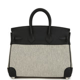 Hermes Birkin 25 Ecru and Black Toile H and Black Swift Palladium Hardware - Thumbnail View 4