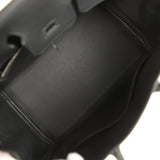 Hermes Birkin 25 Ecru and Black Toile H and Black Swift Palladium Hardware - Thumbnail View 8